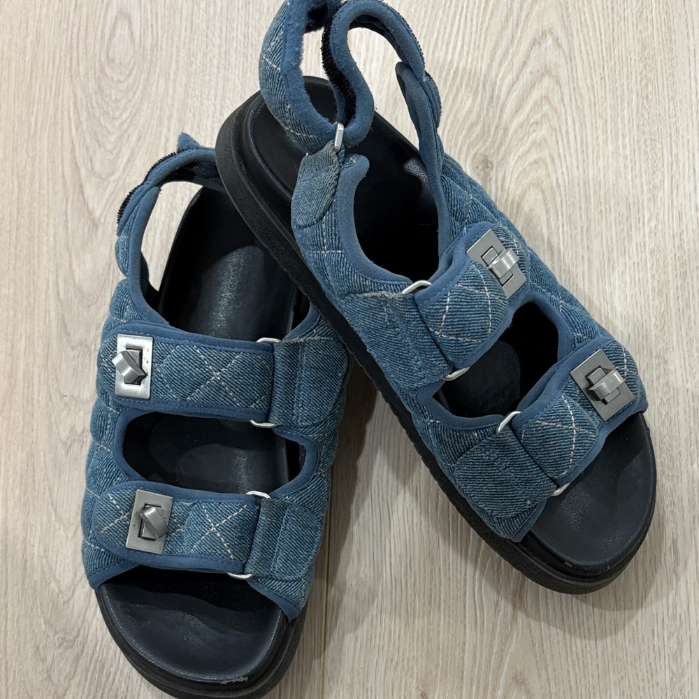 Elegant Denim Blue Women's Sandals